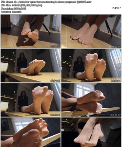 4k - Adele Her nylon feet are stunning in sheer pantyhose